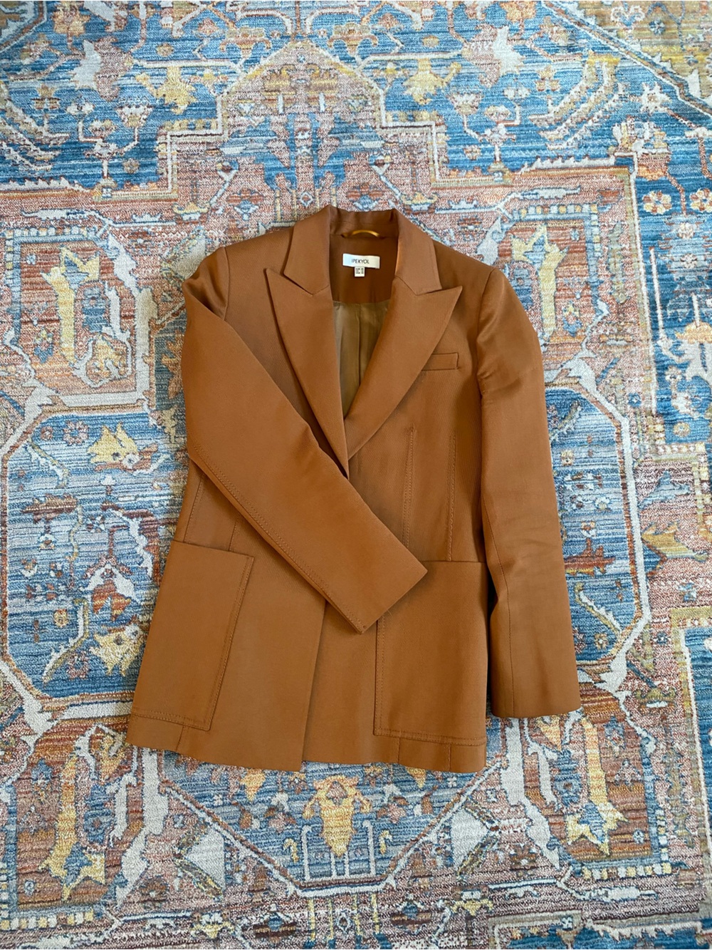 Camel Brown Minimalist Tailored Blazer